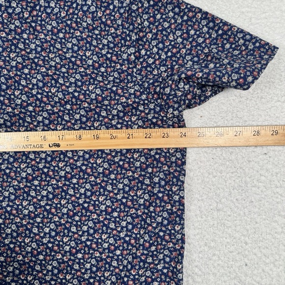 Denim & Supply‎ Ralph Lauren Shirt Men's L Hawaiian Floral S/S Button Front Blue - Picture 6 of 8